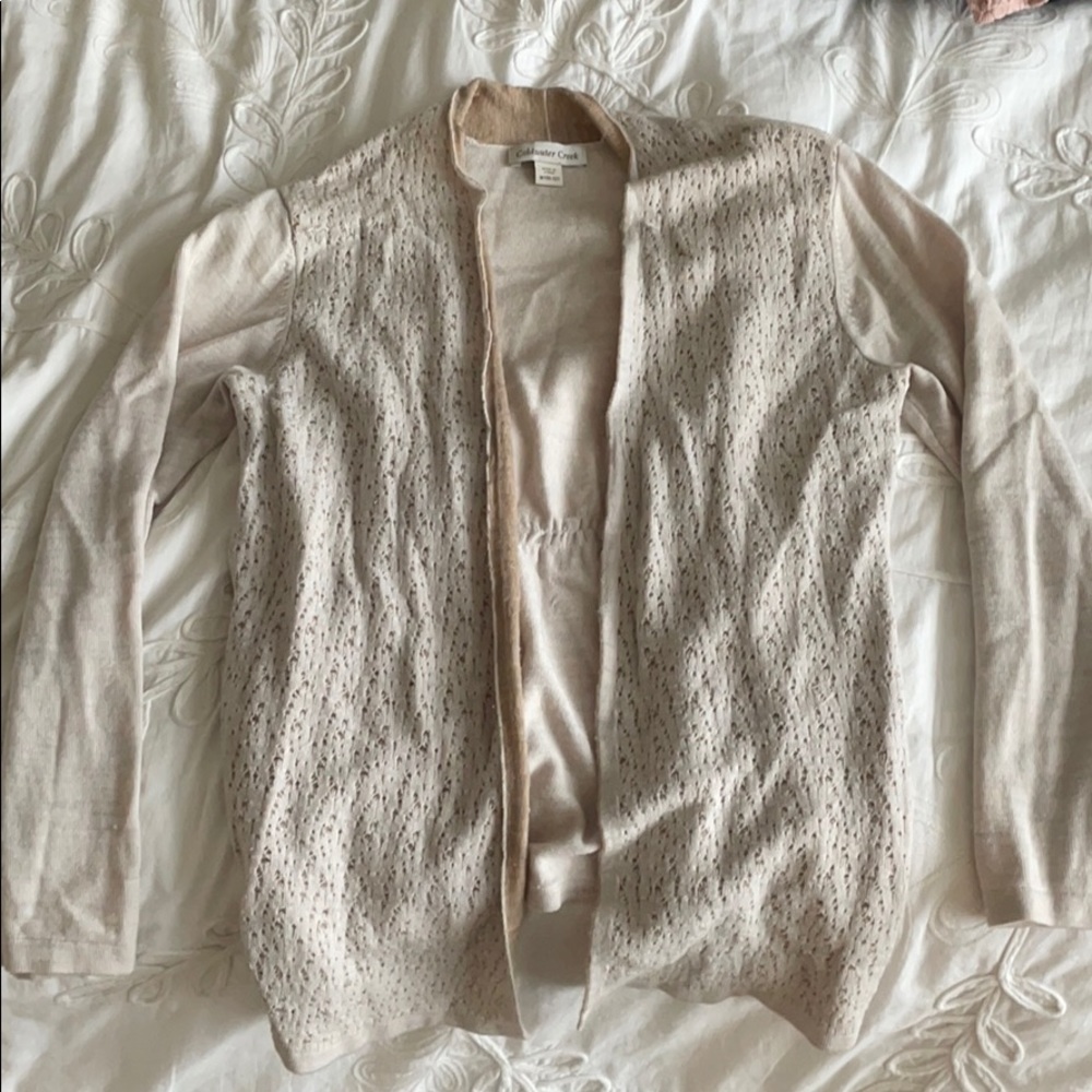 Cold water creek sweater with drawstring detail